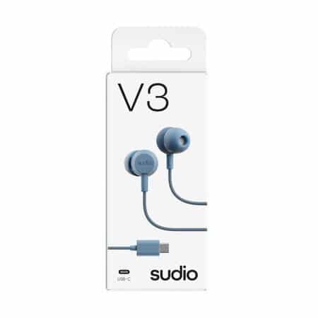 V3 Wired Earbuds Blue - Image 3
