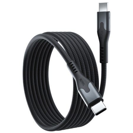 SelfCoil Magnetic Cable USB-C to USB-C 6ft 100W Black