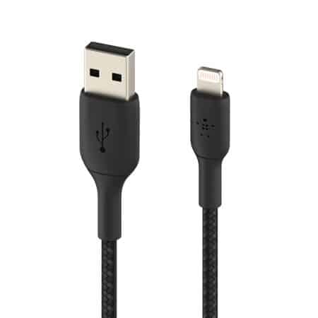 Charge/Sync BoostCharge Braided Lightning to USB-A Cable 6ft Black - Image 2
