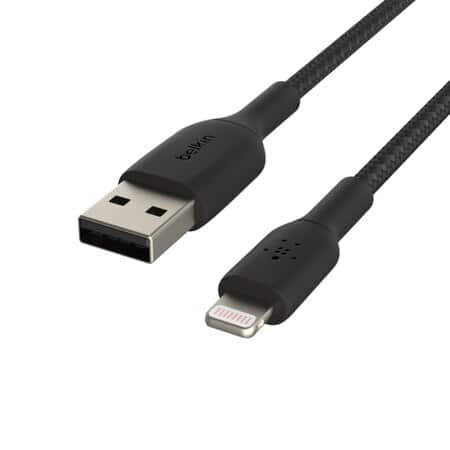 Charge/Sync BoostCharge Braided Lightning to USB-A Cable 6ft Black - Image 3